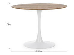 Mesa redonda de roble 100×75 cm - BLOOM