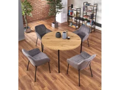 Mesa redonda de roble para 4 personas 120x76 cm