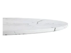 Mesa redonda efecto mármol con base de acero blanco Ø80x73 cm