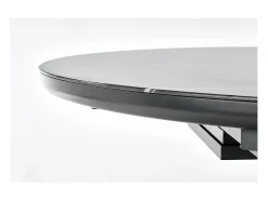 Mesa redonda estilo mármol gris 120-160cm con extensión y pata central Calvi
