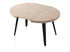 Mesa redonda extensible Berg 120 Negro - Roble