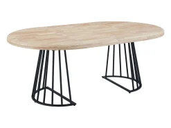 Mesa Redonda Extensible Cali Comedor Industrial Roble Nordish 120/200x120 cm