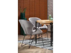 Mesa redonda extensible MDF chapado roble patas acero Ø100/300 cm