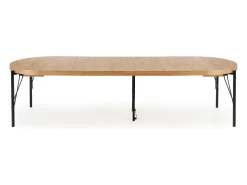 Mesa redonda extensible MDF chapado roble patas acero Ø100/300 cm