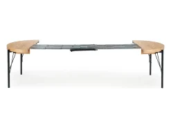 Mesa redonda extensible MDF chapado roble patas acero Ø100/300 cm
