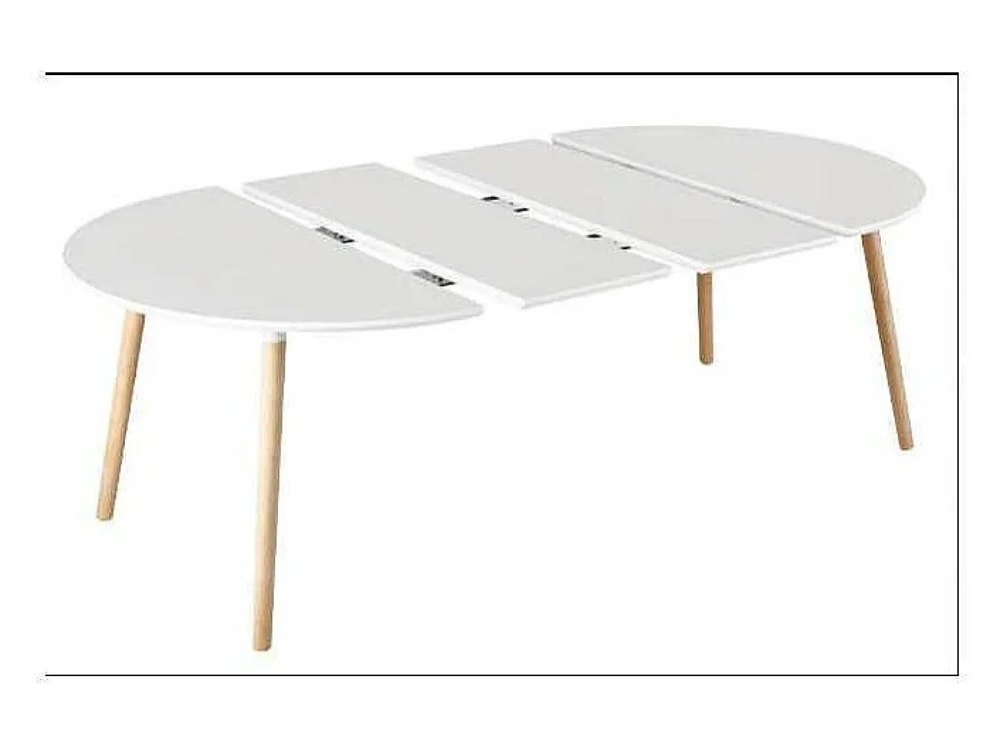 Mesa redonda extensible Md-Nordika-100 acabado blanco/haya 75 cm(alto)100/140/180 cm(ancho