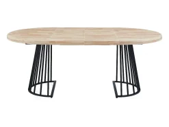 Mesa redonda extensible Meztil Negro - Roble