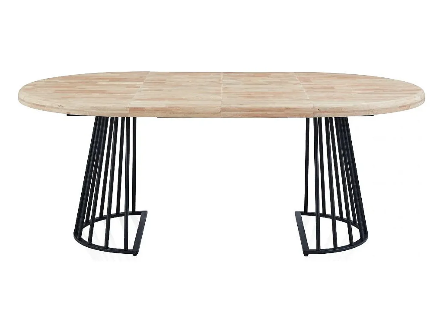 Mesa redonda extensible Meztil Negro - Roble