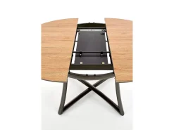 Mesa redonda extensible roble patas acero negro Ø118/148 cm