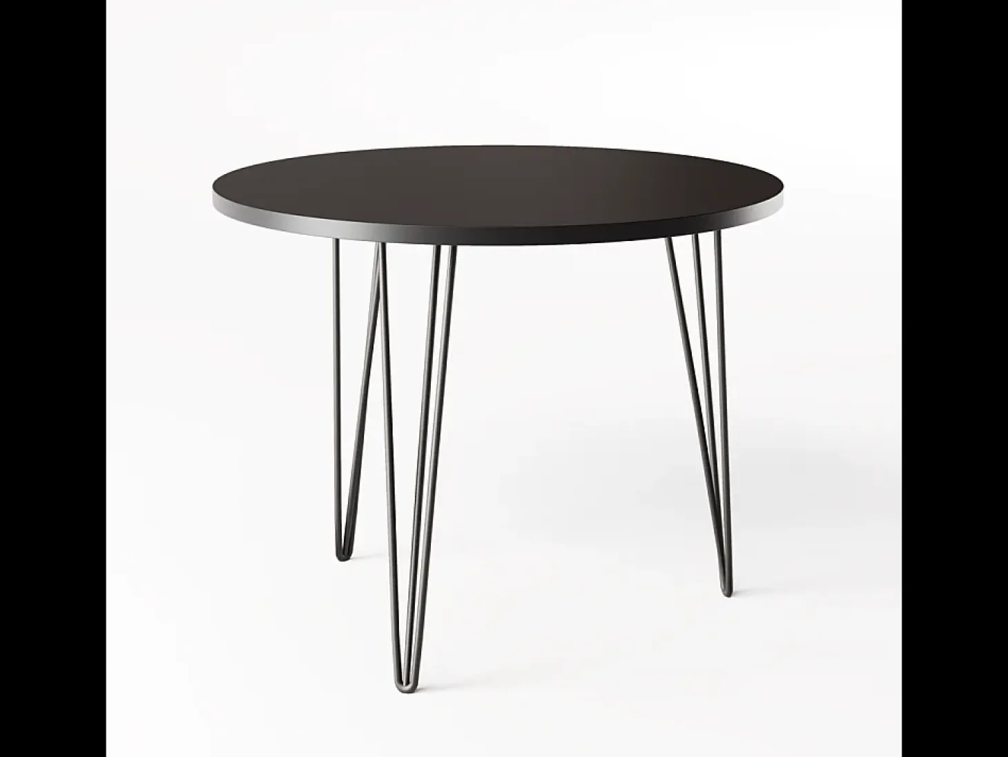 Mesa redonda MIKA Ø90 cm para cocina, salón, comedor Negro
