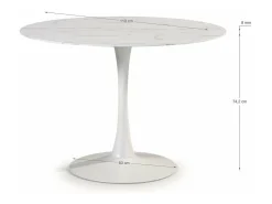 Mesa redonda modelo Adela acabado blanco, 75cm(alto) 110cm(ancho) 110cm(largo)