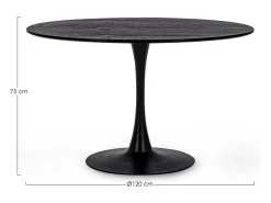 Mesa redonda negra 120×75 cm - BLOOM