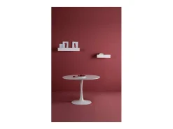 Mesa redonda Onda acabado blanco 75 cm(alto) 110 cm(ancho) 110 cm(largo)