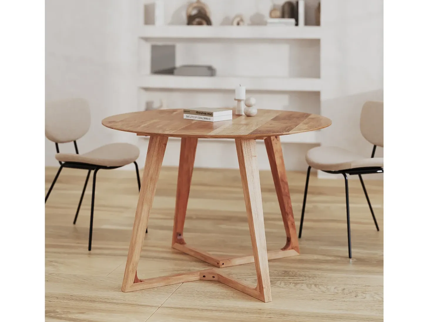 Mesa redonda para 4 personas en madera de acacia 115 cm - Iguana