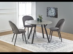 Mesa redonda para 4 personas gris 100x74 cm