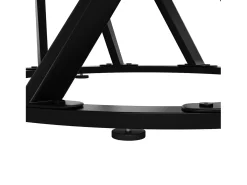 Mesa redonda para cocina o salón, 4 plazas, 80×80 cm, tablero de MDF jaspeado, patas modernas negras