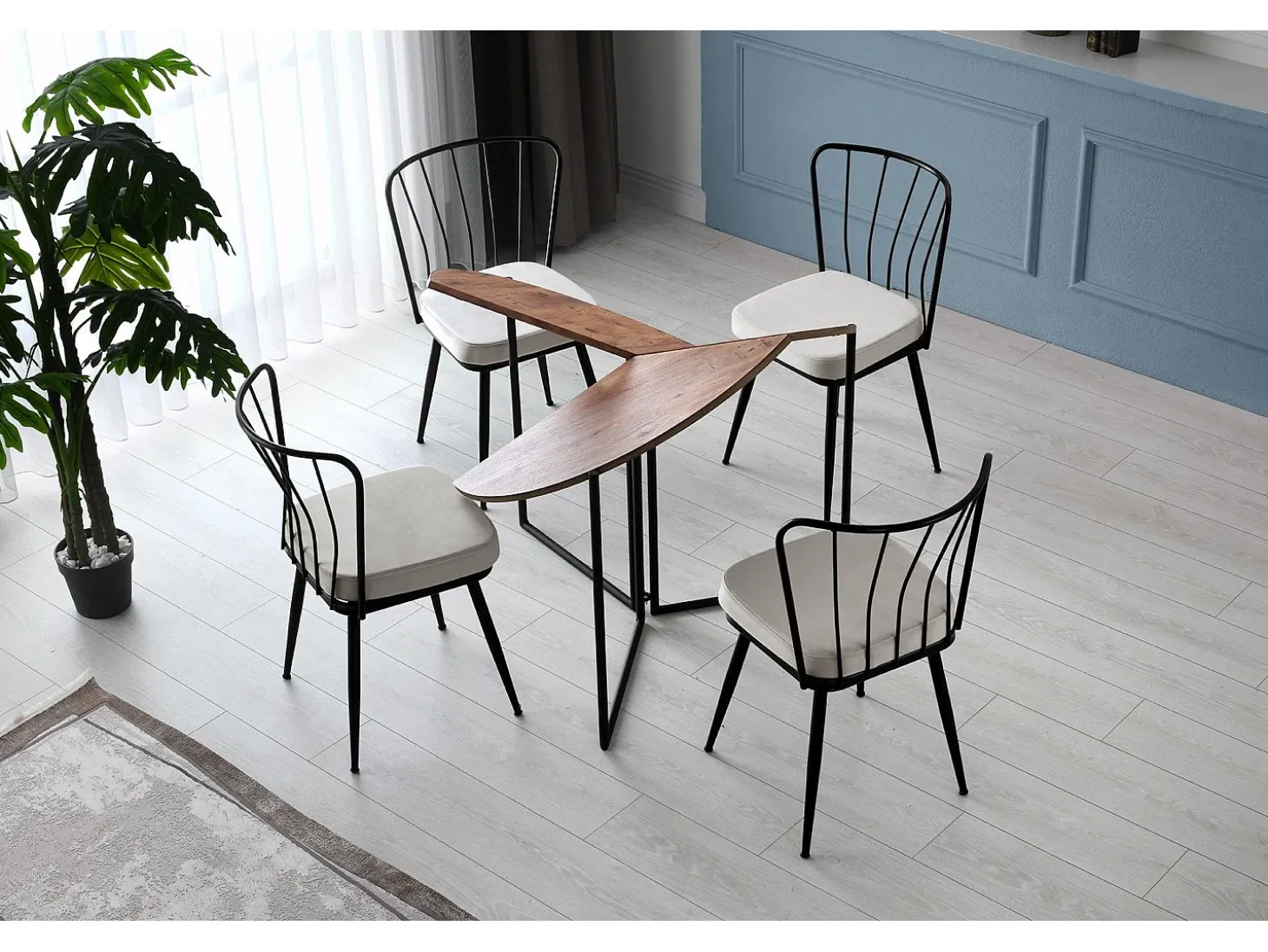 Mesa redonda plegable SINOLA 100 cm – Practicidad y diseño compacto-Natural