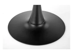 Mesa redonda Sirocco 90 cm de nogal con pata central negra