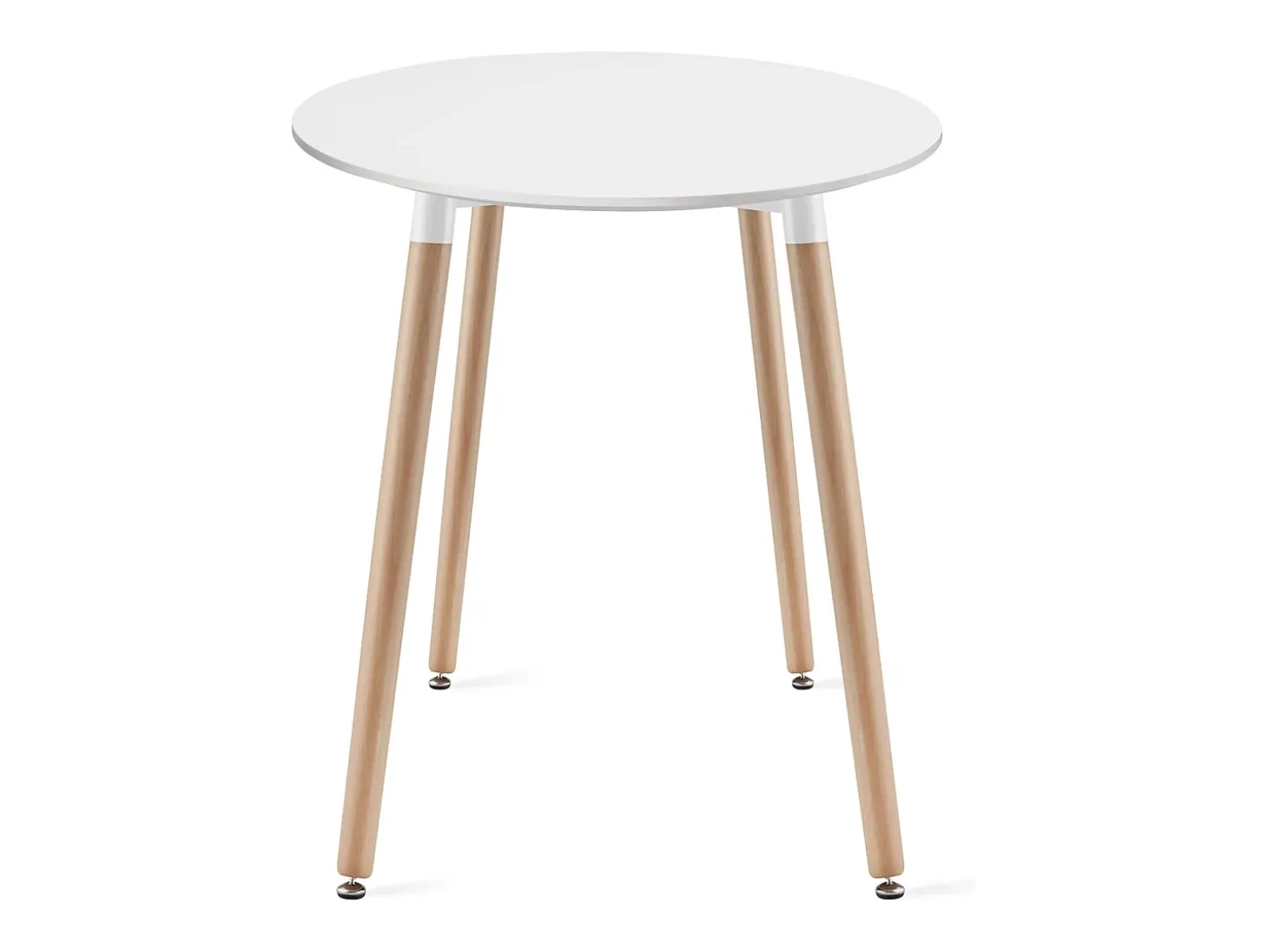 Mesa redonda Valora KAMI, patas de haya blanca, 60 cm