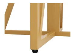 Mesa redonda 80x80x76 cm - Estructura de metal - acabado con diseño de mármol - Para 2 a 6 personas - Blanco y Dorado