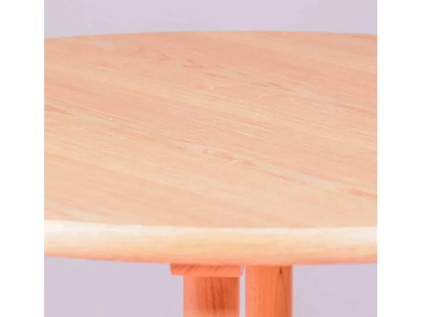 Mesa retro redonda estilo vintage en madera de fresno natural (80cm) - Oldhouse - Fresno Natural