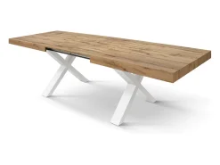 Mesa rústica de madera efecto roble, ext.180x90-260x90cm - AMALFI