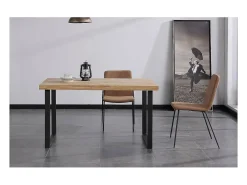 Mesa salón fija Natural roble nordish estructura negra 140 cm(ancho)80 cm(largo) 76,5 cm(