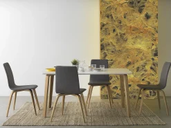 Mesa tablero de fibras de densidad media con patas chapadas en roble 150x90 cm
