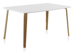 Mesa tablero de fibras de densidad media con patas chapadas en roble 150x90 cm