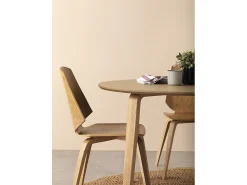 Mesa tablero de fibras de densidad media chapado en roble 110 diámetro