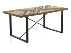 Mesa tablero de fibras de densidad media a y patas de metal 180x90