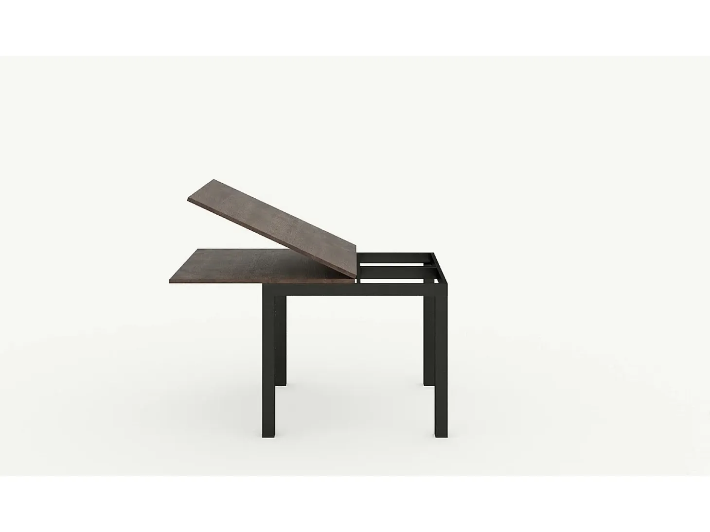 Mesa tipo libro 90x90/180 cm Everyday Libra Fresno Blanco estructura Antracita
