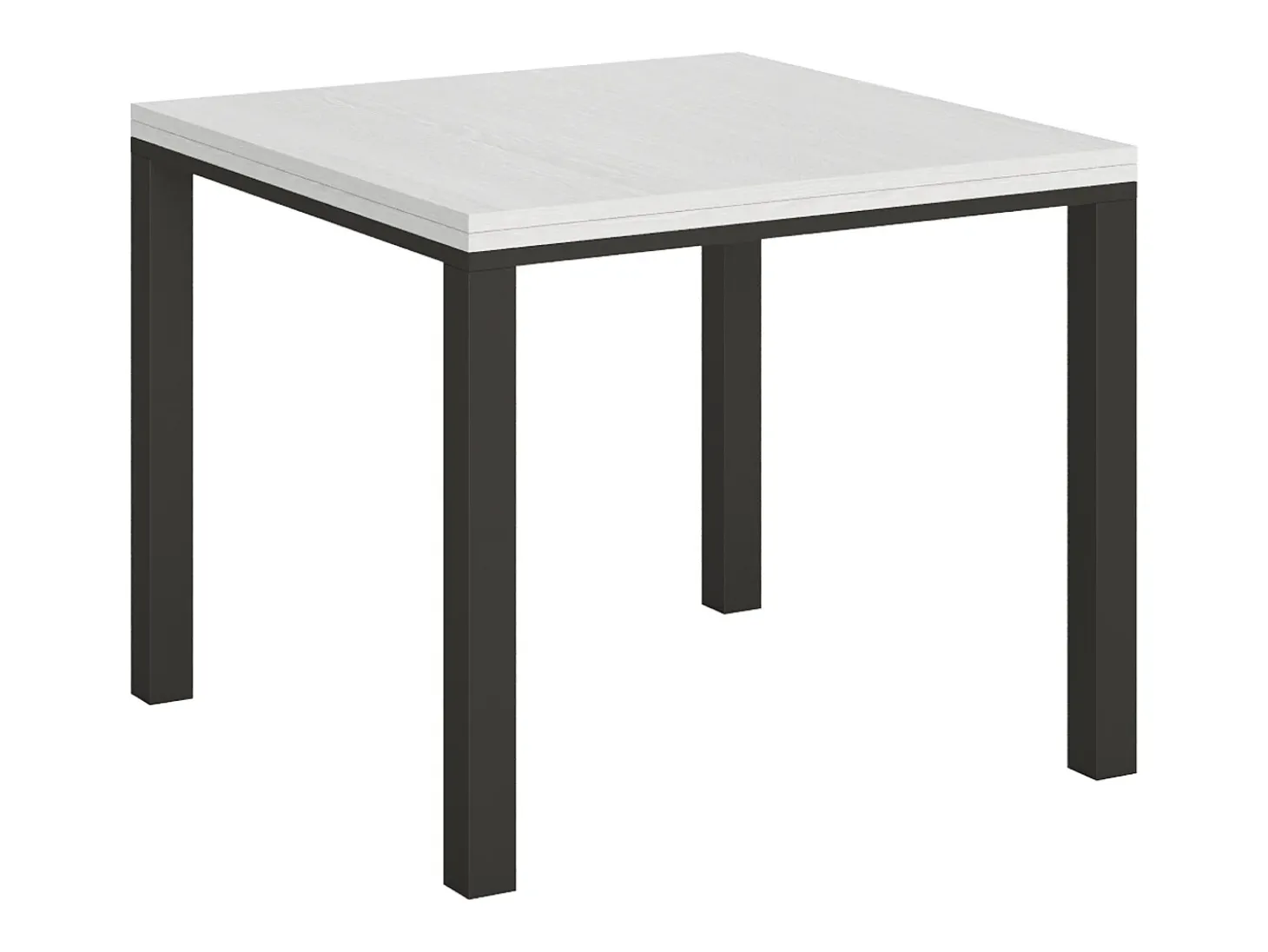 Mesa tipo libro 90x90/180 cm Everyday Libra Fresno Blanco estructura Antracita