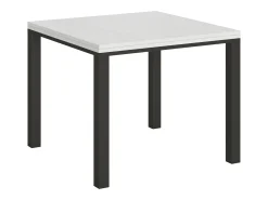 Mesa tipo libro 90x90/180 cm Everyday Libra Fresno Blanco estructura Antracita