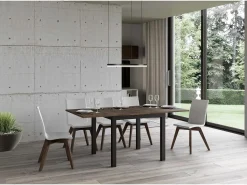 Mesa tipo libro 90x90/180 cm Everyday Libra Nogal estructura Antracita