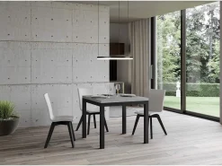Mesa tipo libro 90x90/180 cm Everyday Libra Cemento estructura Antracita