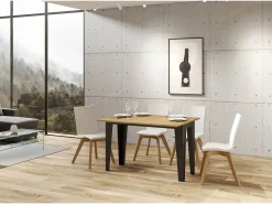 Mesa tipo libro 120x45/90 cm Flame Double Roble Natural estructura Antracita