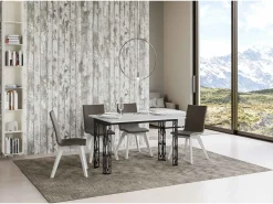 Mesa tipo libro 120x45/90 cm Ghibli Double Fresno Blanco estructura Antracita