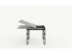 Mesa tipo libro 90x90/180 cm Ghibli Libra Nogal estructura Antracita