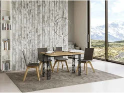 Mesa tipo libro 120/200x45/90 cm Ghibli Double Roble Natural estructura Antracita
