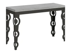 Mesa tipo libro 120/200x45/90 cm Karamay Double Cemento estructura Antracita