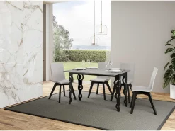 Mesa tipo libro 120/200x45/90 cm Karamay Double Cemento estructura Antracita