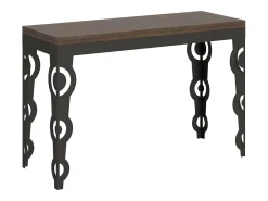 Mesa tipo libro 120x45/90 cm Karamay Double Nogal estructura Antracita