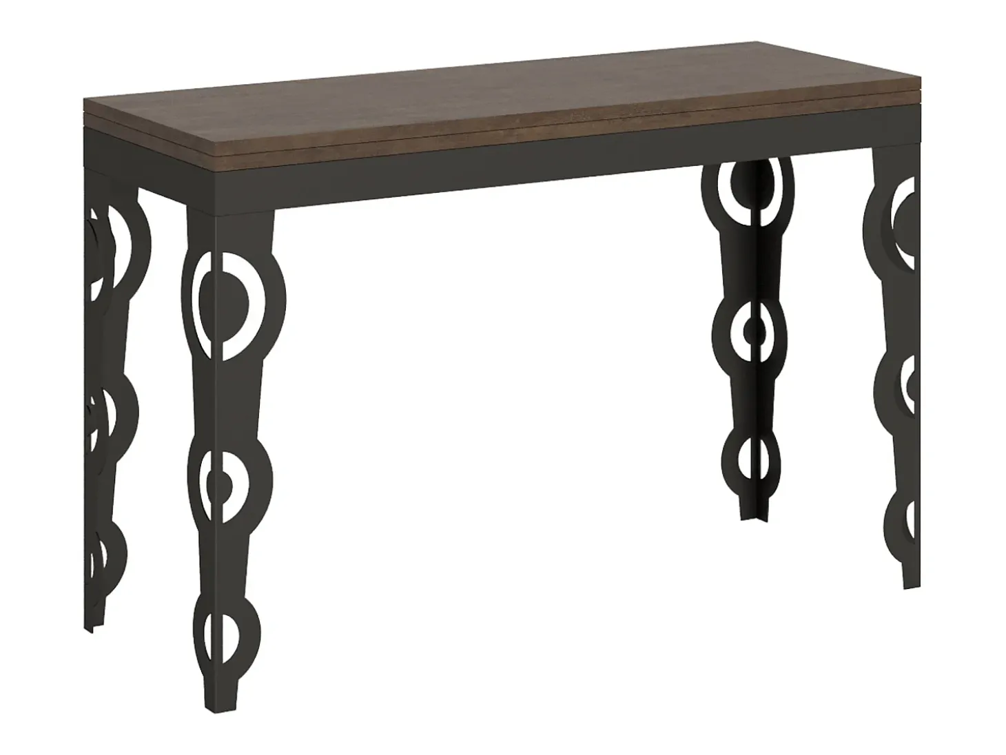 Mesa tipo libro 120x45/90 cm Karamay Double Nogal estructura Antracita