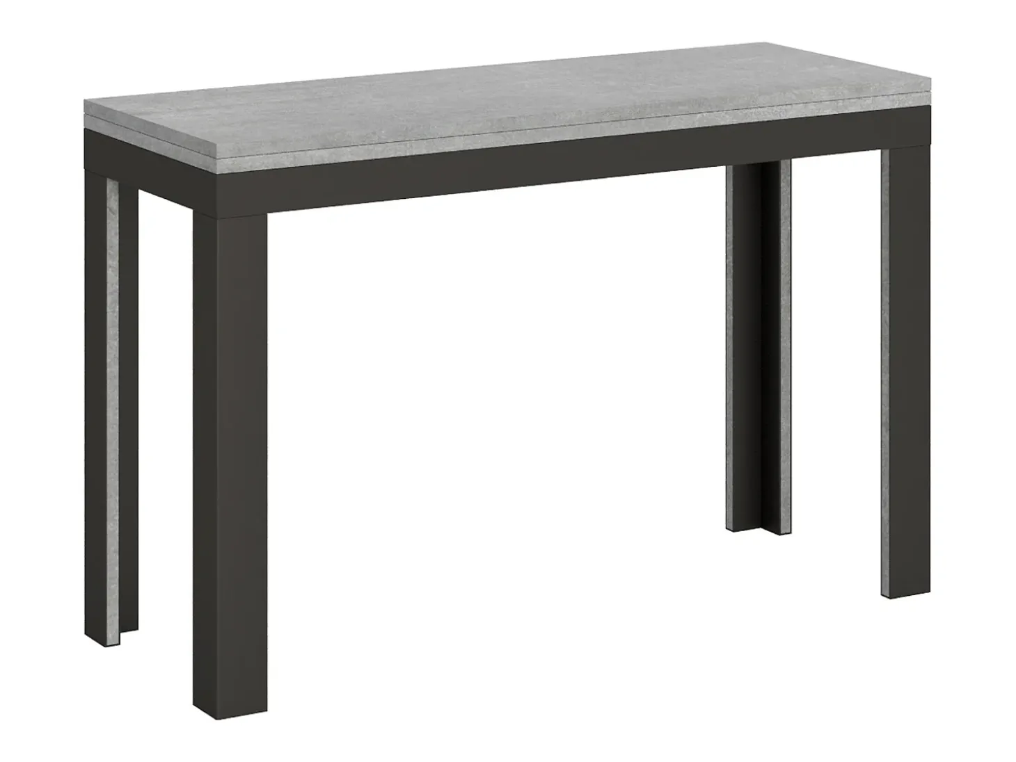 Mesa tipo libro 120x45/90 cm Linea Double Cemento estructura Antracita