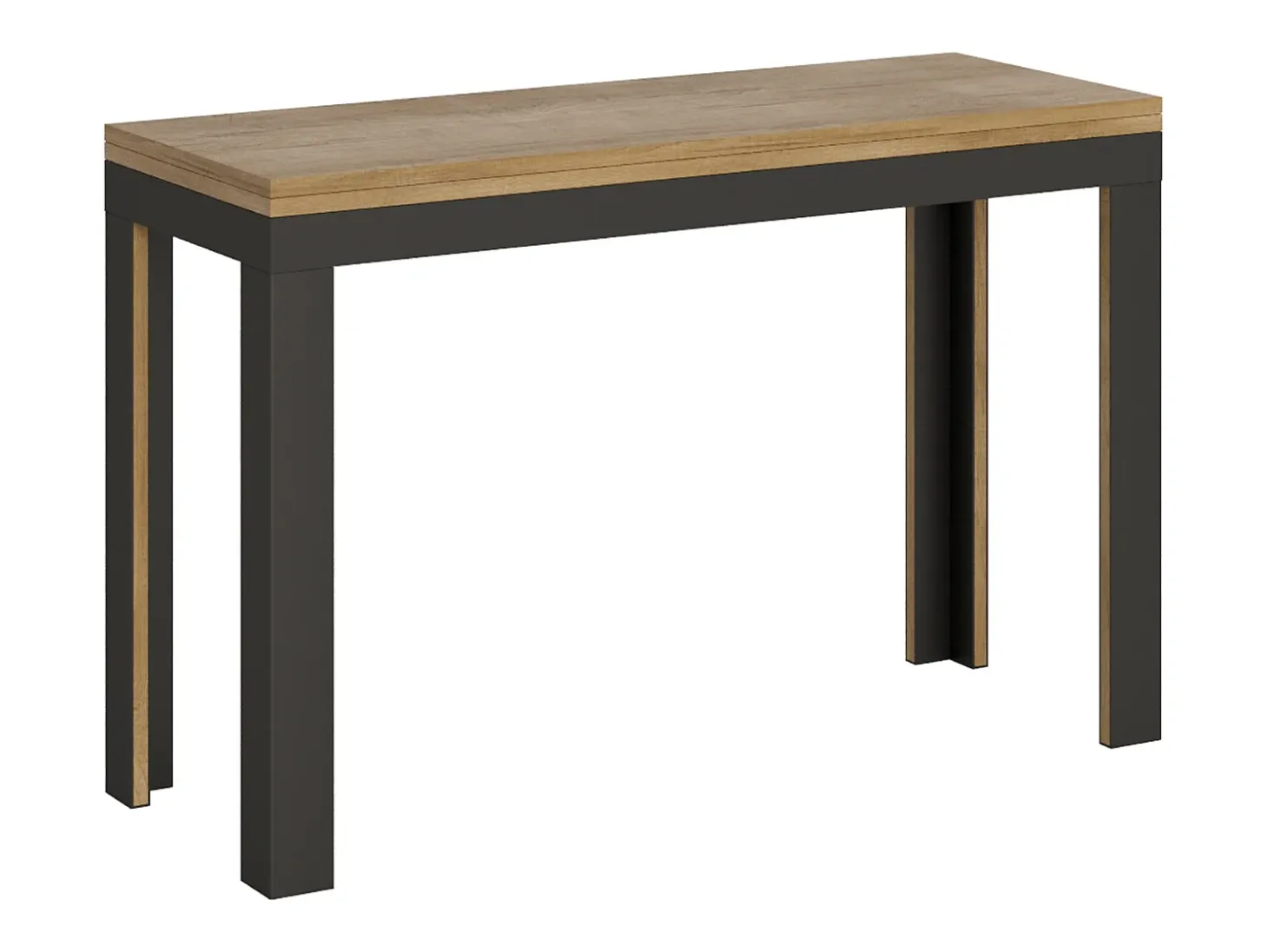 Mesa tipo libro 120x45/90 cm Linea Double Roble Natural estructura Antracita