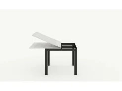 Mesa tipo libro 90x90/180 cm Linea Libra Cemento estructura Antracita