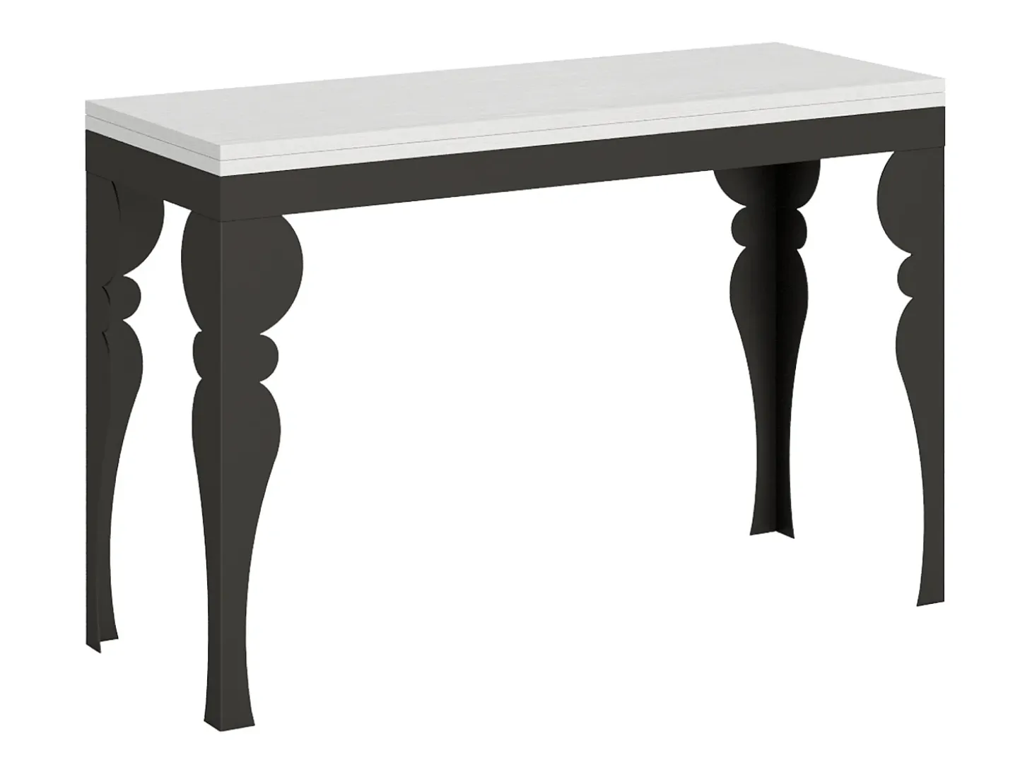 Mesa tipo libro 120x45/90 cm Paxon Double Fresno Blanco estructura Antracita