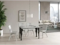 Mesa tipo libro 120x45/90 cm Paxon Double Fresno Blanco estructura Antracita