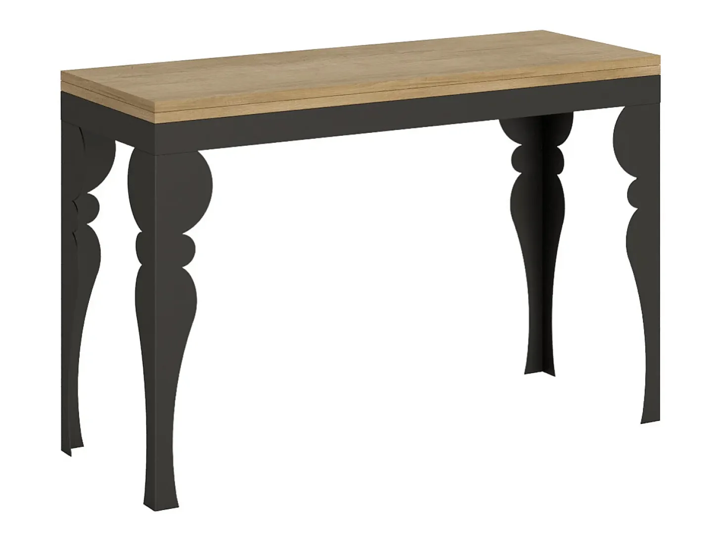 Mesa tipo libro 120x45/90 cm Paxon Double Roble Natural estructura Antracita